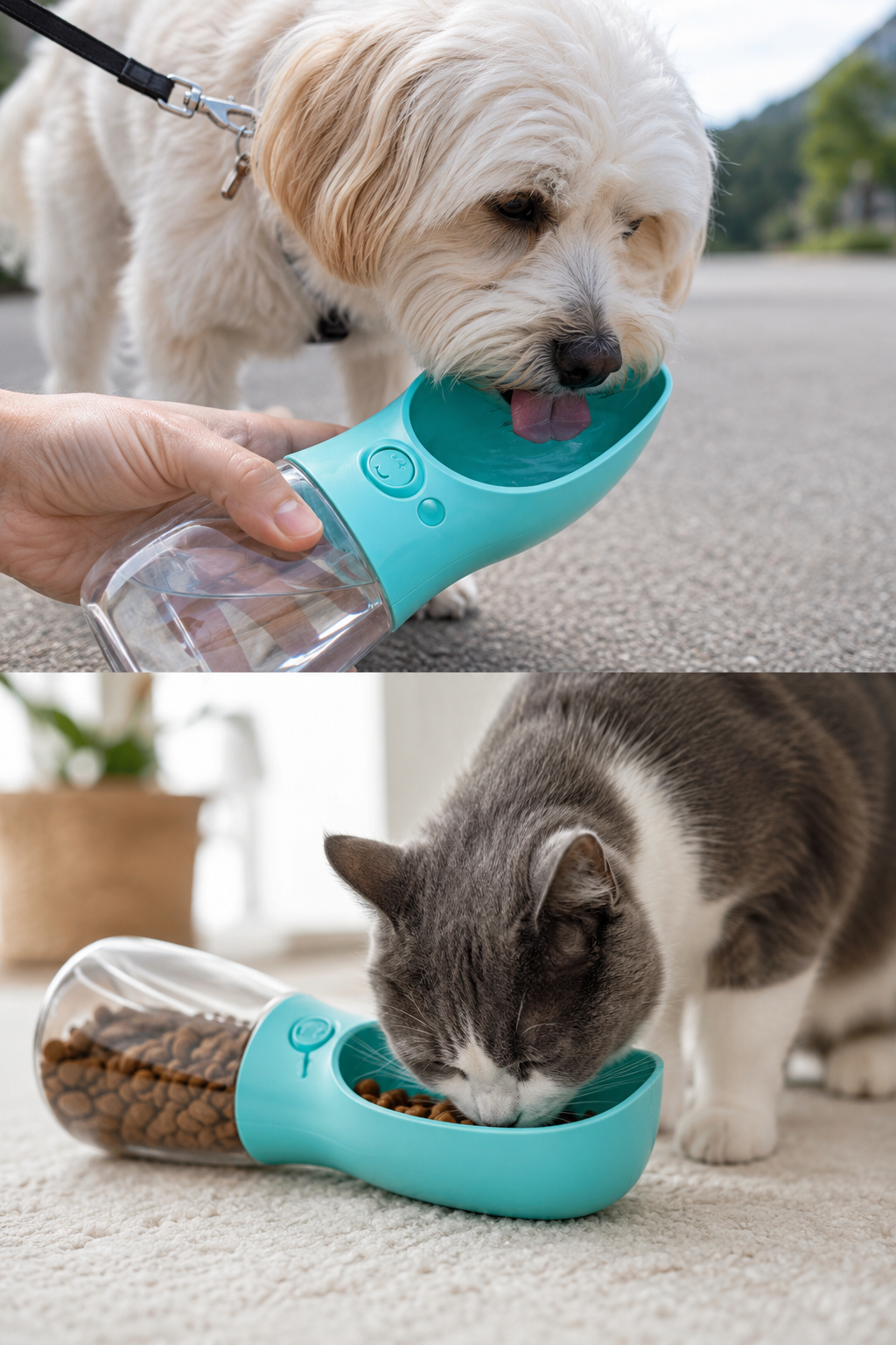 Dispenser Portátil de Agua y Comida para Mascotas 🐾